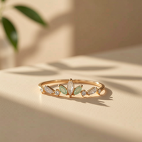 Bague Éternité Ajustable en Laiton Plaqué Or 18K et Rhodium, Ornée de Zircons Trèfle Porte-Bonheur Tendance, pour Femme, Usage Quotidien