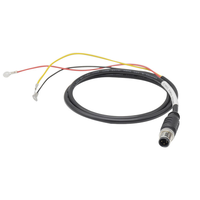 Cable Eléctrico Circular M12 de Doble Extremo, Conector Macho Recto de 3 Pines con Código A M12 a Terminal de Anillo, Arnés de Cableado Impermeable
