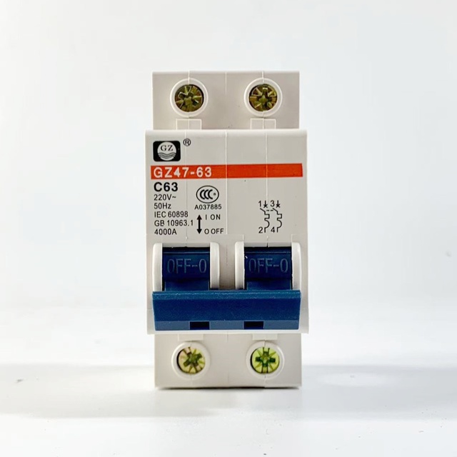 DIN Rail Install Miniature Circuit Breaker Type C AC 220V 1P 2P 3P 4P Pole Safety Circuit Protector