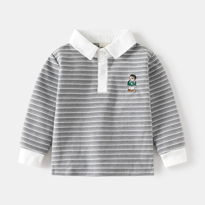 Оптовая продажа детских рубашек, лонгсливов для мальчиков, осенних топов для малышей - Product Image 5