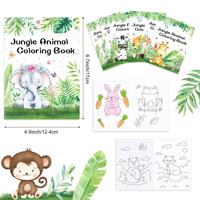 Buku Mewarnai DIY Hewan Hutan Kustom Untuk Pesta Anak-anak, Gambar Grafiti Jerapah Gajah, Mainan Menggambar, OEM ODM Label Pribadi Grosir