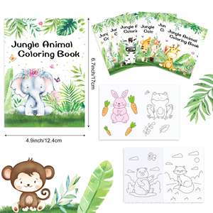 Libro de colorear DIY de <span class=keywords><strong>animales</strong></span> salvajes de la <span class=keywords><strong>selva</strong></span> para niños, fiesta, jirafa, elefante, <span class=keywords><strong>dibujos</strong></span> animados, pintura de grafiti, juguetes de dibujo - Product Image 2