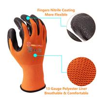 Gants de travail à haute dextérité SNELL EN388, enduits de nitrile, ajustement confortable, gants de protection pour tous les travaux manuels en extérieur