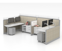 Bureau de travail avec armoire, structure métallique, panneau en tissu, cloison de bureau sur pied, mobilier de bureau
