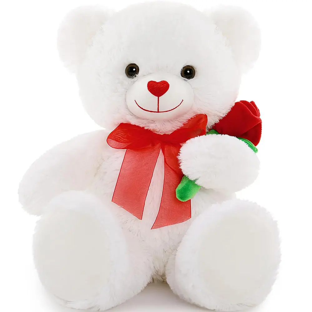 A727 Urso de pelúcia para Dia dos Namorados, brinquedo de pelúcia macio vermelho rosa branco, presente para namorada, ursinho de pelúcia sem recheio