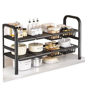 Étagères de cuisine - Organisateur réglable sous l'évier, étagère coulissante pour armoire avec installation sans outils - Product Image 1