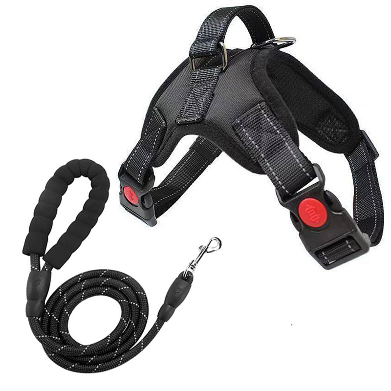 Black [single vest + 1.5m reflective rope]