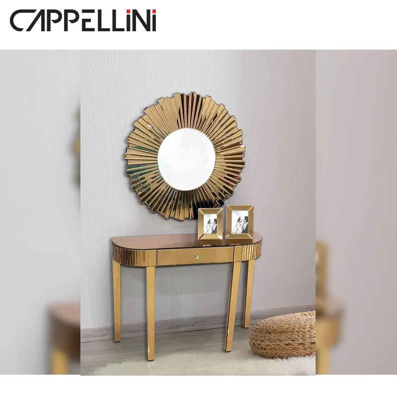 Cappellini nuovo design a forma di consolle a specchio soggiorno moderno mobili per la casa tavolo da parete in vetro con set di specchi