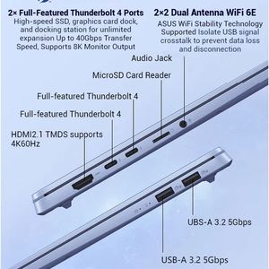 โน้ตบุ๊ค <span class=keywords><strong>Vivobook</strong></span> Pro15 Core <span class=keywords><strong>i7</strong></span> Ultra7 หน้าจอ OLED 2.8K 120Hz แรม 32GB DDR5 SSD 1TB Intel 12 11 สำหรับธุรกิจ พกพาสะดวก - Product Image 3