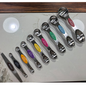 Magnetic Double-Ended Measuring Spoon Set 9-Piece Stainless Steel With Graduations For Cooking Seasoning - Product Image 5