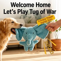 Jouet en peluche pour chien, motif vache, éléphant, cochon, mignon, interactif, durable, pour le nettoyage des dents, à tirer, en polyester doux, animal en peluche pour chiot