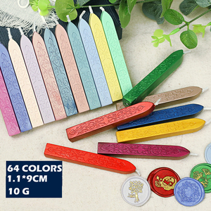 64 couleurs rétro flèche motif cire sceau timbre pistolet à colle bâtons de cire à cacheter avec noyau - Product Image 1