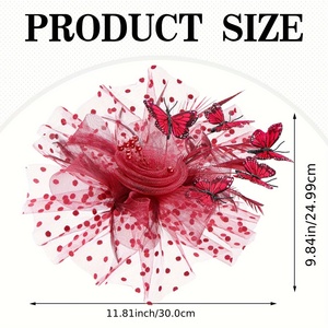 Cappello Derby a Farfalla Classico per Tea Party con Fermaglio per Capelli Anni '20 '50 Fascinator per Signora Donna Abbigliamento per Eventi Formali - Product Image 2