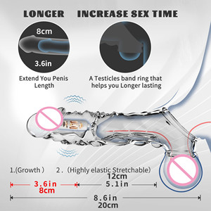 Pria transparan gigi Serigala bergetar kristal penutup lembut erotis pasangan mainan - Product Image 3