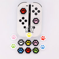 NSLikey Penutup Joystick Silikon Lucu Kaki Kucing untuk Nintendo Switch Joy Con Thumb Grip Penutup Analog