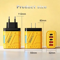 Chargeur rapide pour téléphone portable 240W, 240 W USB-C PD, charge rapide, 5 ports USB Type C, charge GaN, QC3.0, adaptateur de voyage, extérieur mécanique