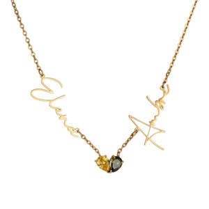 <span class=keywords><strong>Collar</strong></span> de Corazón con Piedra de Nacimiento Personalizado SongYi, de Acero Inoxidable, con Colgante de Dos Nombres y Dos Perlas, Joyería para Mamá - Product Image 4