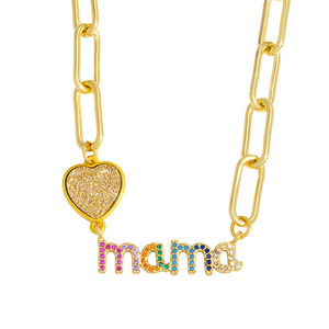 ROXI Regalos para el Día de la Madre, Collar con Colgante de Letra Mama con Circonitas de Colores, Joyería de Regalo para Mamá - Product Image 4