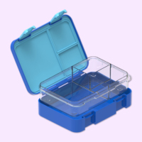 Boîte à lunch en forme de rectangle imprimée personnalisée pour enfants Nouveau design Compartiment hermétique facile à ouvrir Contenants pour collations pour bébés