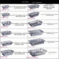 Plateaux jetables de papier d'aluminium, boîtes à emporter de papier d'aluminium pour empaqueter, faire cuire au four et rôtir.
