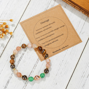 Natural Stone <b>Beaded</b> <b>Bracelet</b> Handmade With Card For Self Love Peace Anxiety Productivity Unisex Jewelry - Product Image 3