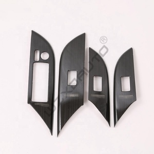 WZXD Black Titanium Steel Style Interior Car Moulding Parts Brushed <b>Cover</b> Stickers <b>Window</b> Trim for Fortuner 2016 - Product Image 2