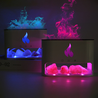 Le plus récent diffuseur d'humidificateur d'air à ultrasons Portable Mini 250ml diffuseur d'arôme d'huile essentielle de pierre de sel avec lumière colorée