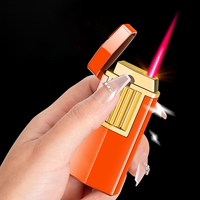 DEBANG Briquet coupe-vent en alliage de zinc de haute qualité avec fenêtre de niveau de gaz visible, rechargeable au gaz, flamme réglable, vente en gros