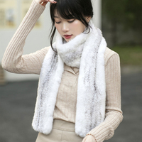 Echter Nerzpelz-Stricks chal für Frauen Winter Warme Pelz schals Bunter Schulter wärmer Langer gemischter handgemachter Hals Warmer Schal