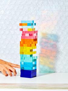Tour de <span class=keywords><strong>Jenga</strong></span> en acrylique transparent - Jeu de blocs empilables colorés pour la famille et les fêtes - Product Image 4