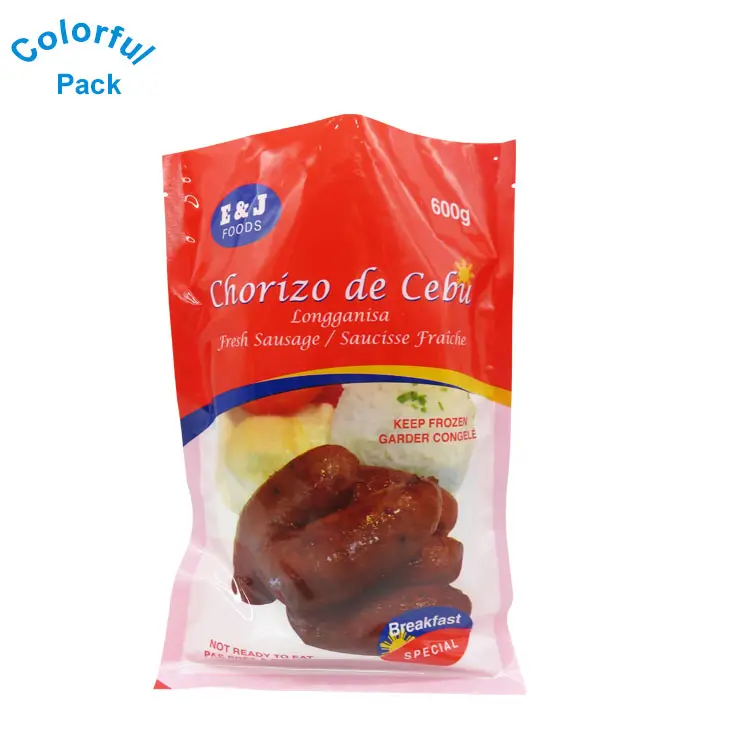 Custom Gedrukt Vlees Droog Voedsel 3 Zijden Verzegelen Frozen Food Grade Nylon Plastic Verpakking Vacuüm Zakken