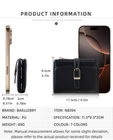 Dompet Tipis Fungsional Baru Baellerry untuk Wanita dan Remaja Putri, Dompet Lipat dengan Resleting untuk Uang Koin dan Tempat Kartu, Kulit PU Elegan