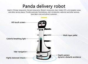 หุ่นยนต์บริการประสิทธิภาพสูงมีระบบนำทางด้วยเลเซอร์จอแสดงผลขนาด10.1นิ้วทำงานได้12ชั่วโมงสำหรับการจัดส่งอาหารอัตโนมัติในโรงอาหาร - Product Image 3
