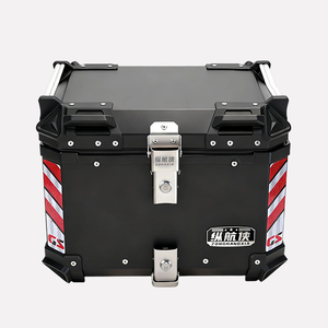 MOXINGKE Boîte à bagages en alliage d'aluminium noir 45L pour moto et véhicule électrique, boîte de rangement pour casque robuste et verrouillable, applicable aux <span class=keywords><strong>ADV</strong></span> - Product Image 1
