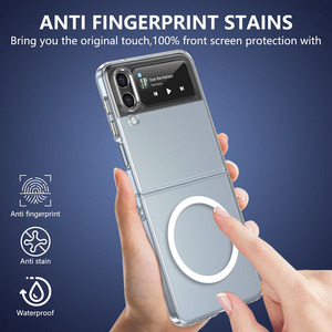 Funda Magnética Premium Transparente de PC+vidrio para Teléfono Plegable <span class=keywords><strong>Samsung</strong></span> <span class=keywords><strong>Z</strong></span> <span class=keywords><strong>FLIP</strong></span> 4 <span class=keywords><strong>5G</strong></span> - Product Image 3