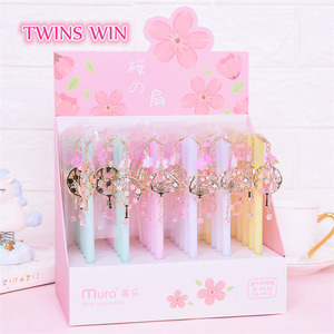 Creative Plastic Gel Pen 0.5mm Sakura Pendant Gel Ink Pen For School Office Stationery 2610