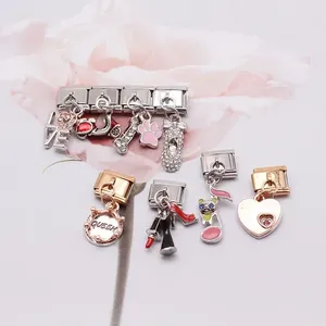 Hapiship Original Daisy Romantic Heart Crown <span class=keywords><strong>Love</strong></span> Dog's Paw <span class=keywords><strong>Italian</strong></span> Charm Fit 9mm Pulsera Fabricación de joyas de acero inoxidable DJ339 - Product Image 2