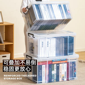 Caja de almacenamiento transparente de plástico Xitianlong de 20-35L, engrosada, de ángulo recto, con tapa, para organizar juguetes - Product Image 3