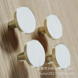 Scandinavian Style Round Cabinet <b>Knobs</b> 32x25mm Pure <b>Copper</b> Durable Furniture Hardware Handle For Home Decor - Product Image 4