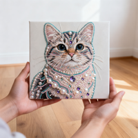 Peinture de perles animales de dessin animé moderne DIY (Peinture diamant 5D avec cadre, décoration murale faite à la main)