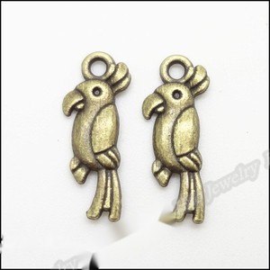 Colgante de Cacatúa Crestada en Aleación de Zinc con Acabado Bronce Plateado Antiguo para Tobillera de Playa Tropical - Product Image 5
