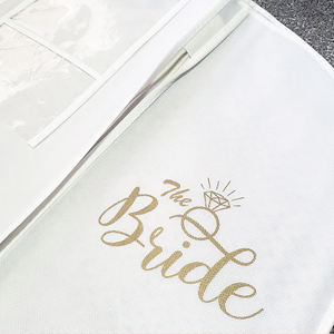 定制徽标印花聚丙烯新娘礼服服装袋，可定制颜色，批发长款晚礼服婚纱 - Product Image 2