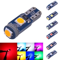 Ampoule LED T5 W3W W1.2W LED 3030 3SMD Lumières intérieures de voiture Tableau de bord Indicateur de chauffage Cale Lampe d'instrument automobile 12V Jaune/Bleu