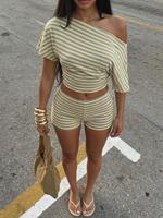 Nouvel Arrivage 2026 Ensemble 2 Pièces Crop Top Asymétrique et Short Taille Mi-Haute en Polyester/Nylon Anti-Transpiration Séchage Rapide Respirant OEM/ODM