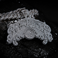 Collar con Colgante de Alfabeto Personalizado en Plata 925 con Moissanita, Diseño de Moda, Bajo MOQ, para Hombres, Cultura Urbana y Eventos Musicales