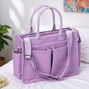 Sac fourre-tout souple multi-poches pour voyage en extérieur, sac à bandoulière en toile de coton avec logo personnalisé, vente chaude directe usine - Product Image 5