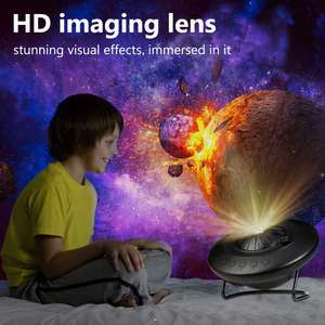 Lámpara LED de Proyección de Estrellas con Forma de Platillo Volador 13 en 1, Colores RGB Giratorios, Recargable por USB, Decoración de Techo para Habitación Infantil, Regalo - Product Image 5