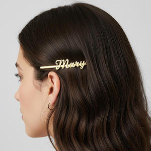 SongYi Özel İsimli Paslanmaz Çelik Tokalar Tatlı Stil Metal Saç Aksesuarları ve Süsleri - Product Image 1