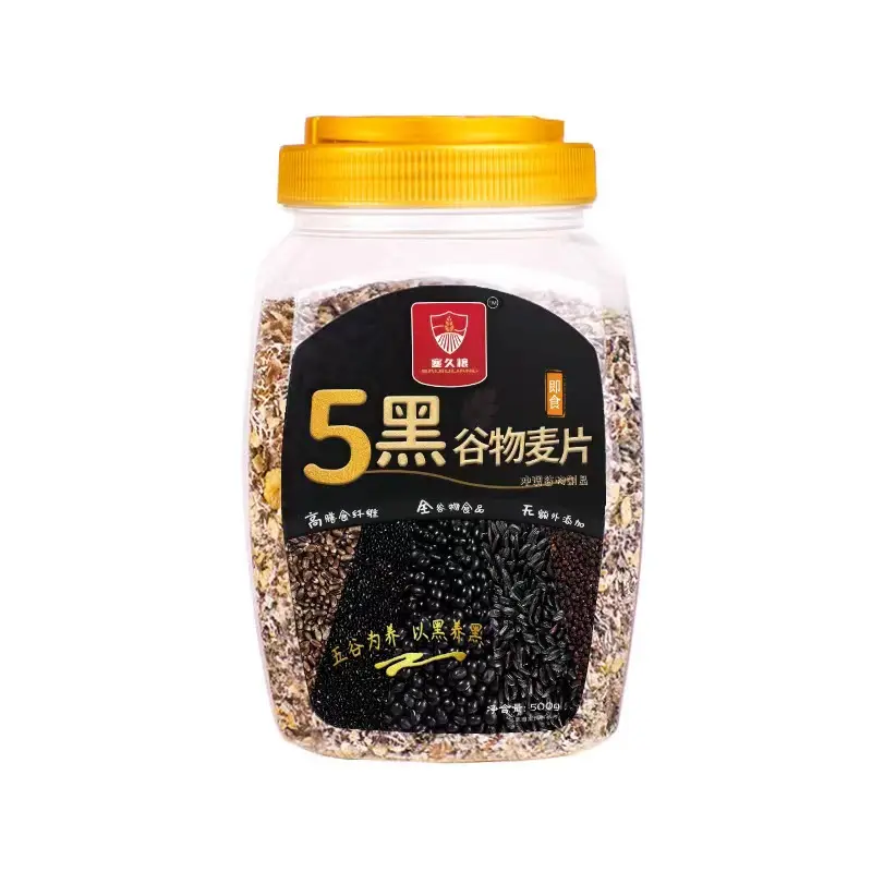 Saijiuliang 500g instantáneo cinco fabricantes de avena negra reemplazo de comida nutricional avena mixta avena cereales desayuno