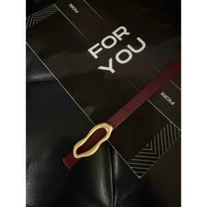 เข็มขัดผู้หญิงดีไซน์อิตาลี สายบาง หัวเข็มขัดโลหะผสมโพลีเอสเตอร์ เครื่องประดับแฟชั่น - Product Image 2